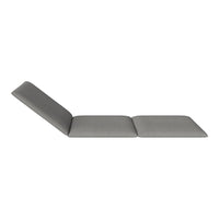 Gray lounge chair with a sleek, minimalist design and smooth, solid fabric pattern for modern aesthetics.