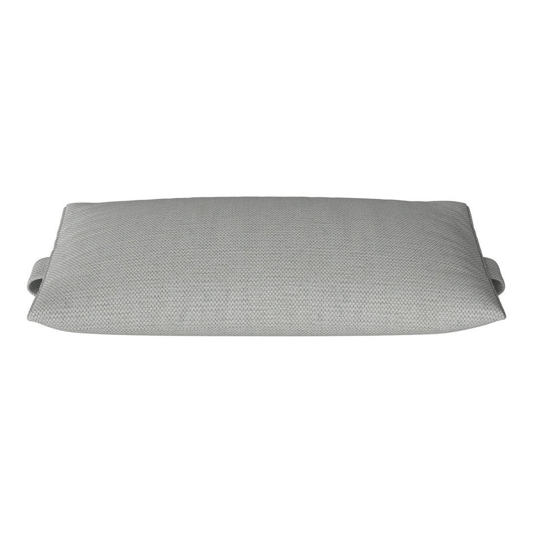 Gray striped lumbar pillow with a sleek, modern design, perfect for home decor enhancement.