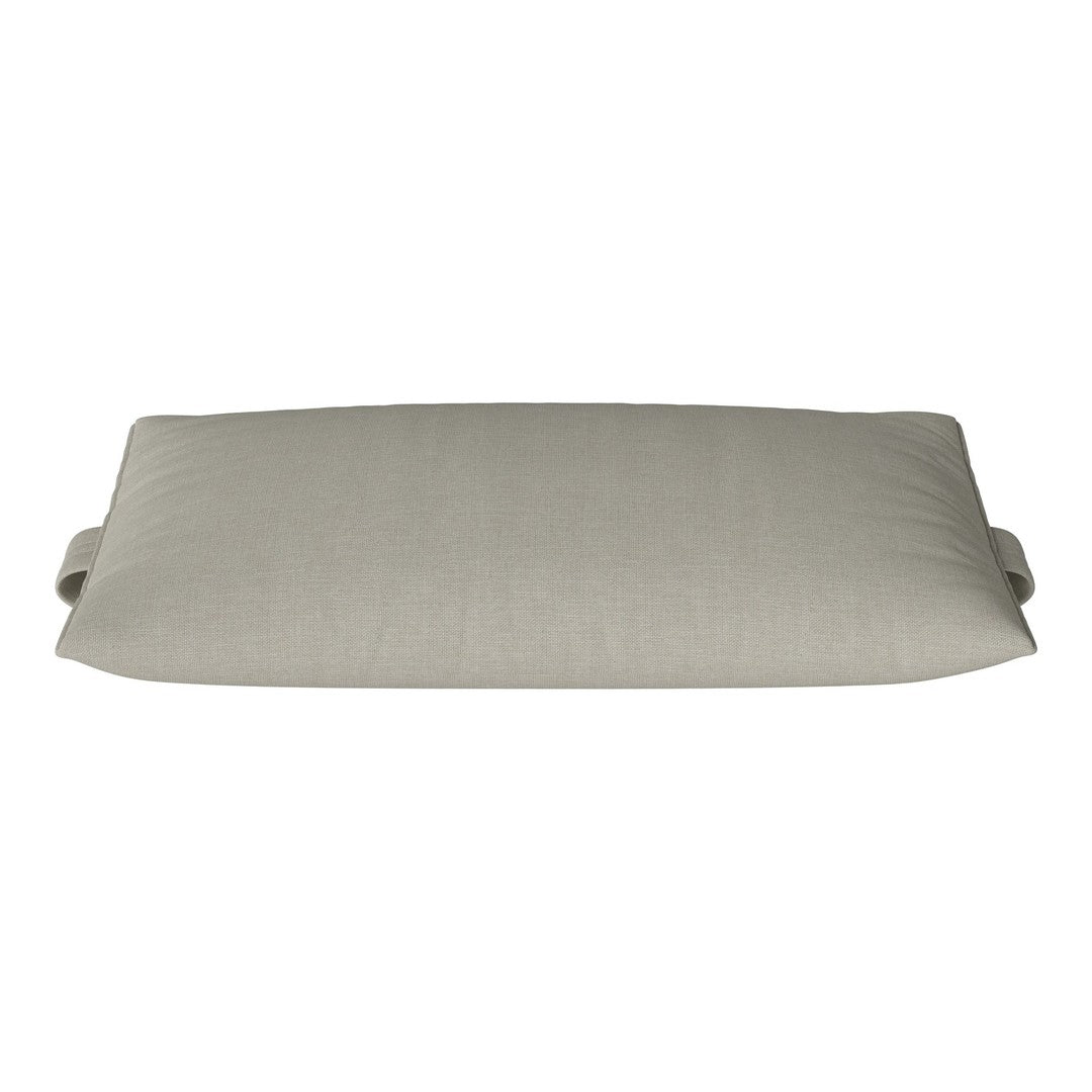 Light gray rectangular cushion with a smooth, solid texture and subtle stitching detail. Ideal for modern decor.
