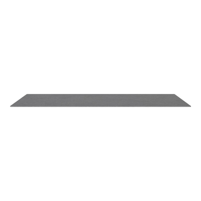 Gray rectangular mat with a subtle textured pattern, ideal for modern decor.