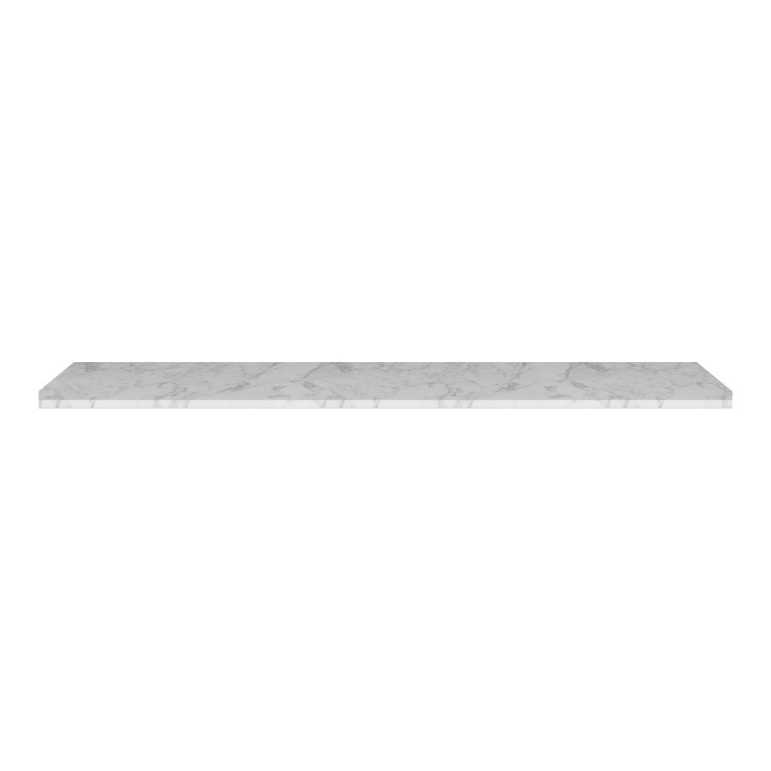White marble shelf with subtle gray veining, perfect for modern decor. Ideal for displaying decorative items.