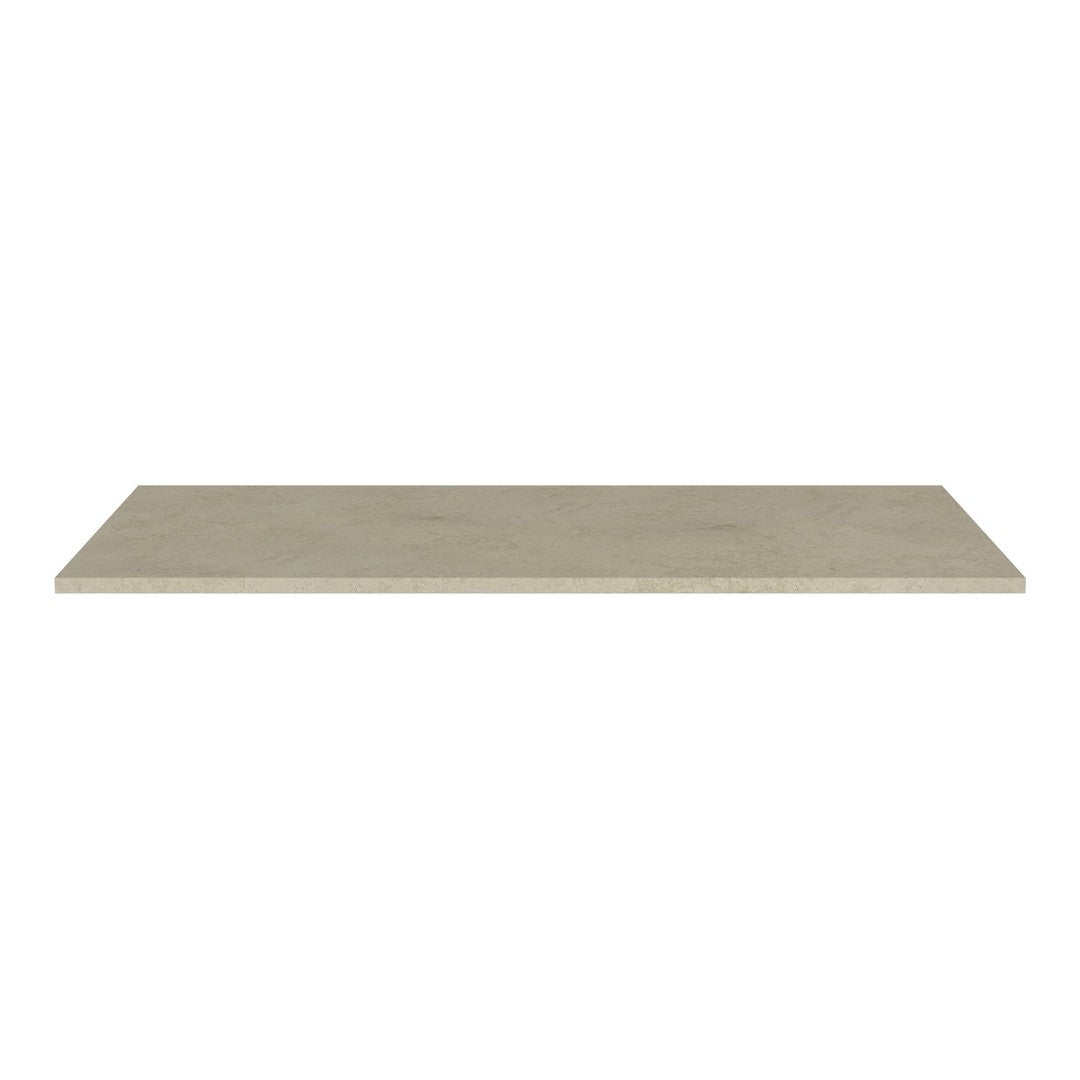 Light beige rectangular shelf with a smooth, matte finish and subtle surface texture. Ideal for minimalist decor.