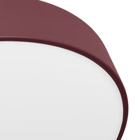 Burgundy curved edge with a smooth white center, creating a modern and elegant design.