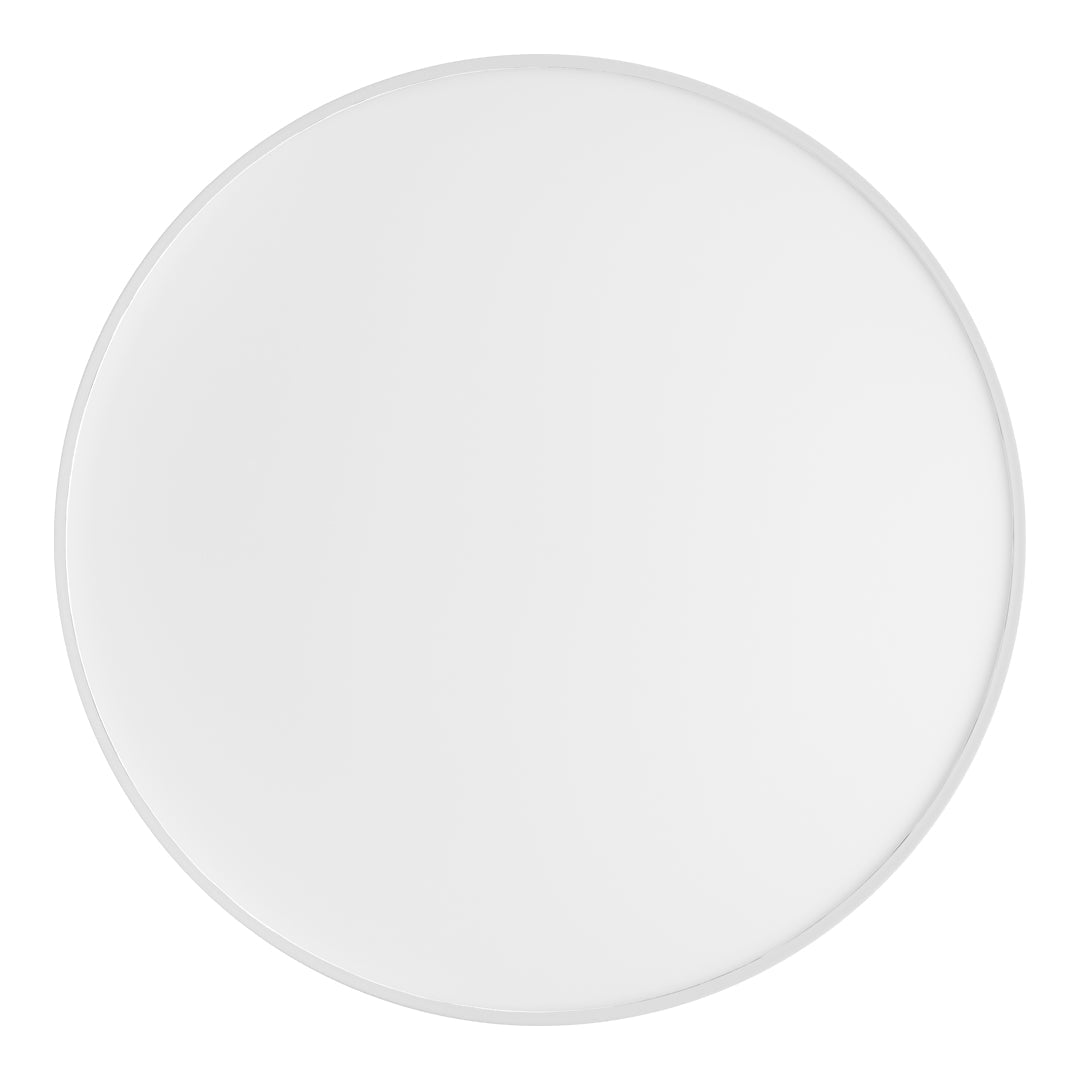 Round white plate with a smooth, glossy finish, ideal for elegant dining and serving.