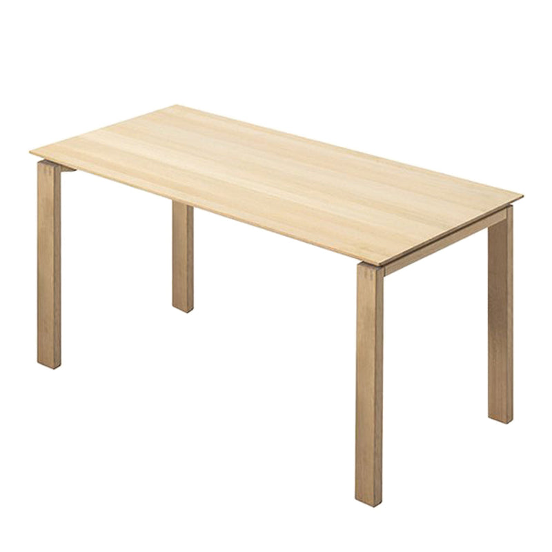 Light wood dining table with a smooth, natural grain finish and clean, simple lines. Perfect for modern decor.