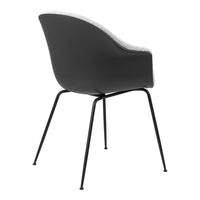 Bat Dining Chair - Black Matt Conic Base - Front Upholstered