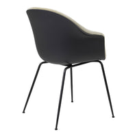 Bat Dining Chair - Black Matt Conic Base - Front Upholstered
