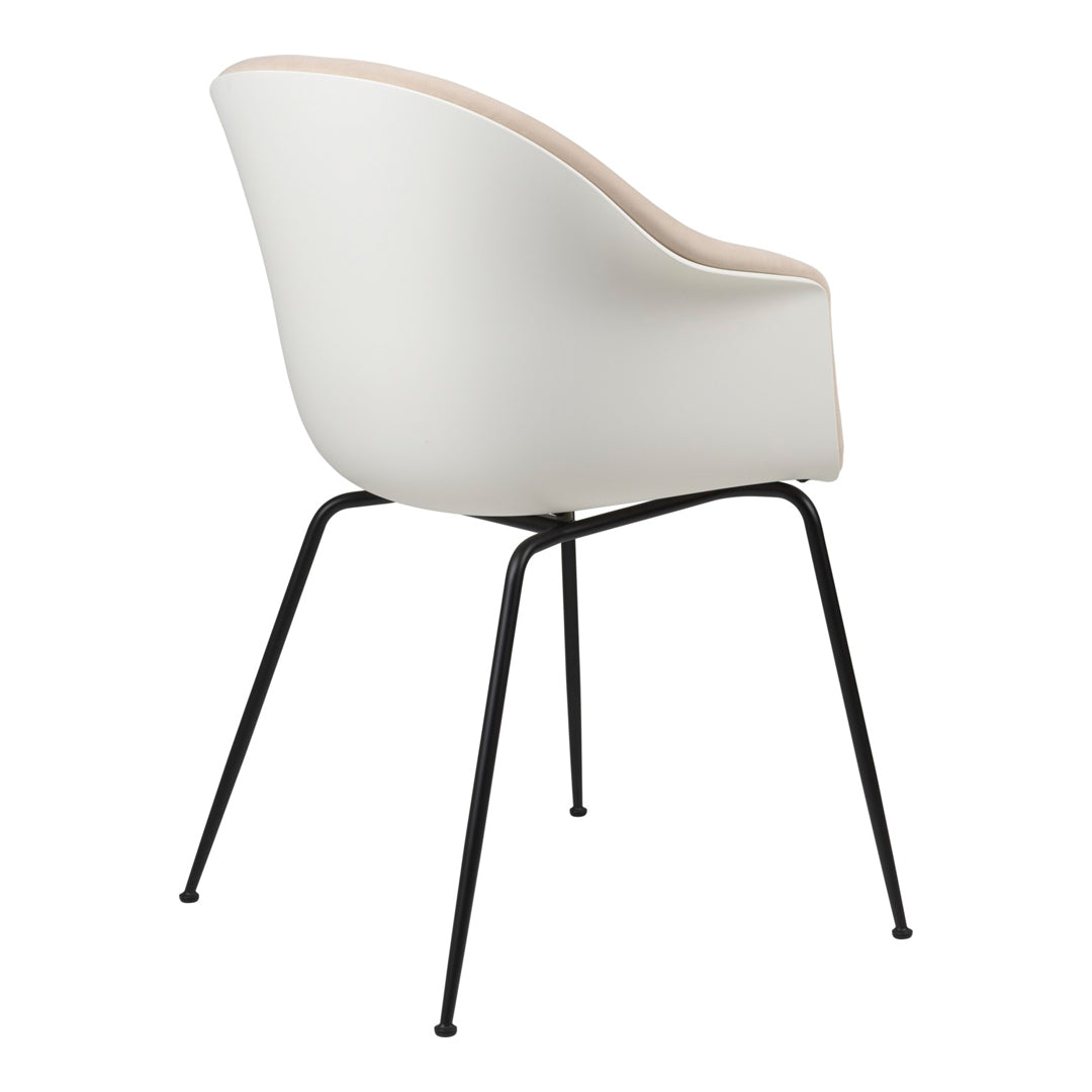 Bat Dining Chair - Black Matt Conic Base - Front Upholstered
