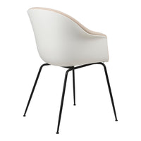 Bat Dining Chair - Black Matt Conic Base - Front Upholstered