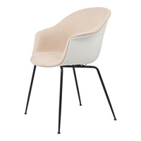 Bat Dining Chair - Black Matt Conic Base - Front Upholstered