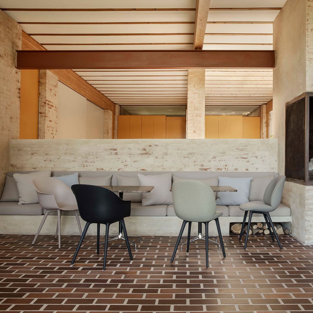 Bat Dining Chair - Front Upholstered - Plastic Base