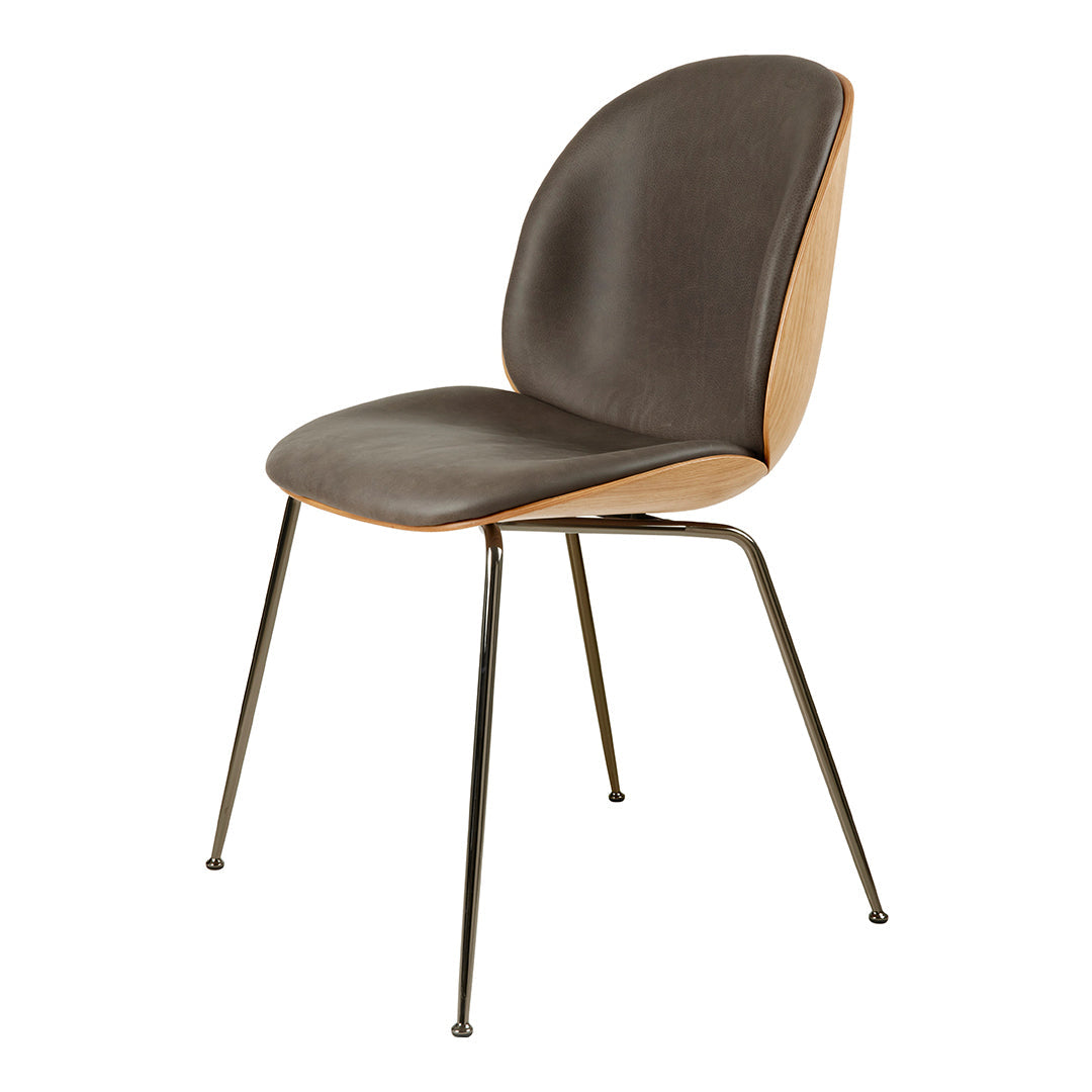 Beetle Dining Chair - Front Upholstered - Conic Base - 3D Veneer Shell