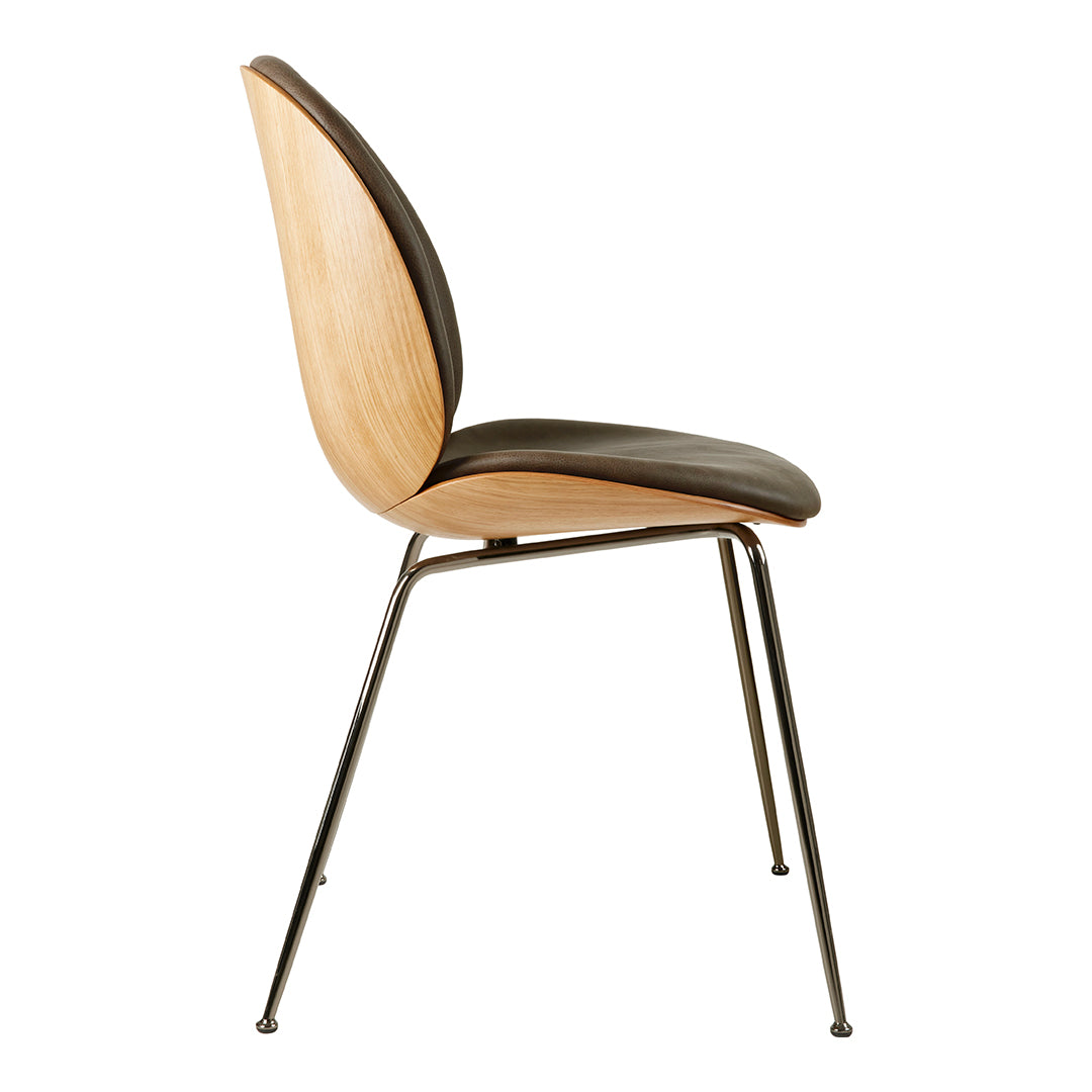 Beetle Dining Chair - Front Upholstered - Conic Base - 3D Veneer Shell