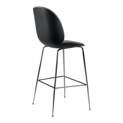 Beetle Bar Chair - Front Upholstered - Black Chrome Base