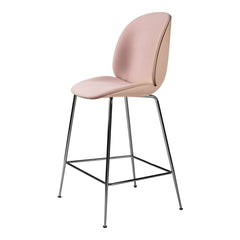Beetle Counter Chair - Front Upholstered - Black Chrome Base