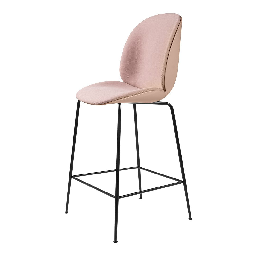 Beetle Counter Chair - Front Upholstered - Black Matt Base