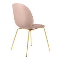Beetle Dining Chair - Front Upholstered - Brass Semi Matt Conic Base
