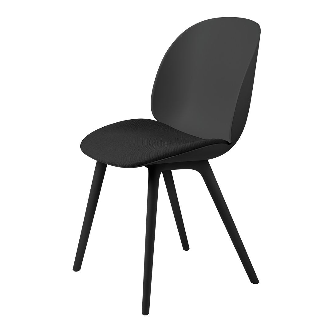 Beetle Dining Chair - Seat Upholstered - Plastic Base, Monochrome