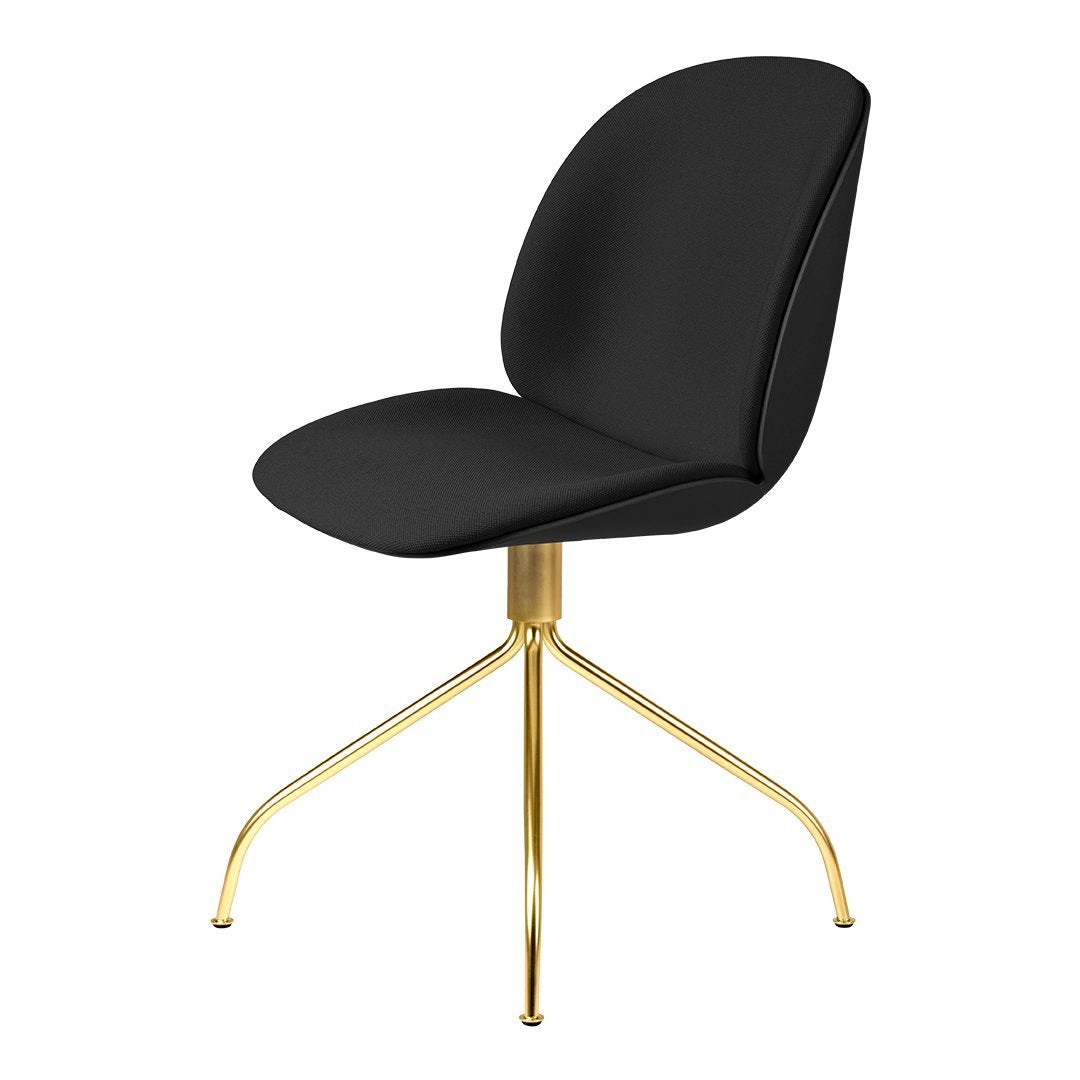 Beetle Meeting Chair - Brass  Swivel Base - Front Upholstered