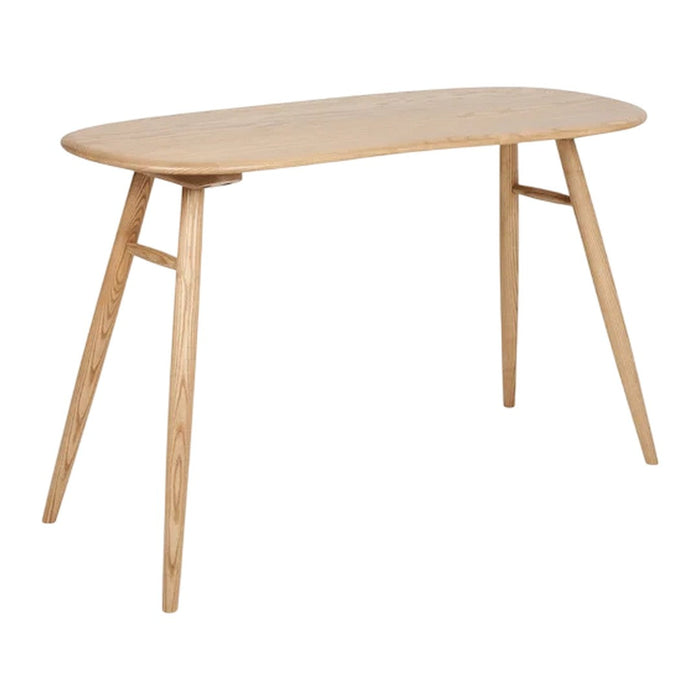 Light oak wood table with a smooth, natural finish and tapered legs, showcasing a minimalist design and subtle grain patterns.