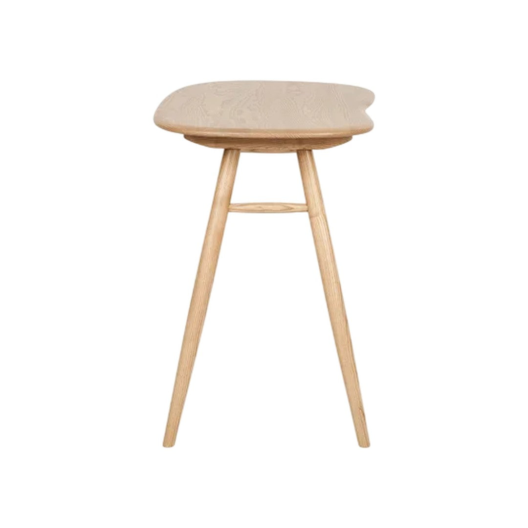 Natural wood bar stool with a light oak finish and organic, rounded tabletop design. Classic and stylish.