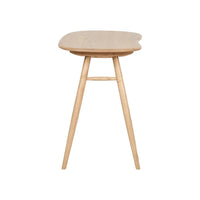 Natural wood bar stool with a light oak finish and organic, rounded tabletop design. Classic and stylish.