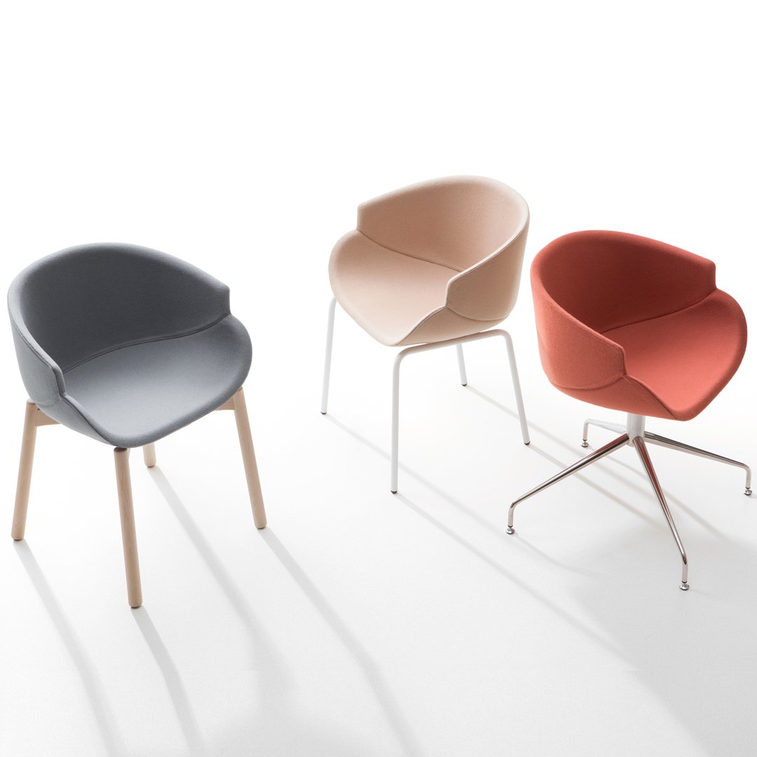 Bix Armchair - 4-Star Swivel Base - Upholstered