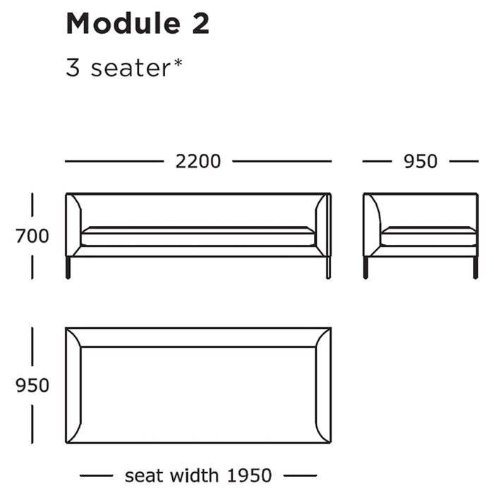 "Minimalist 3-seater sofa design with clean lines and a subtle color palette, ideal for modern interiors."