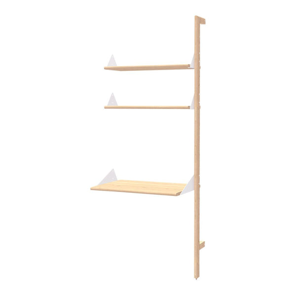 Light wood wall shelf with three clean, minimalist shelves and subtle white accents. Modern and functional design.