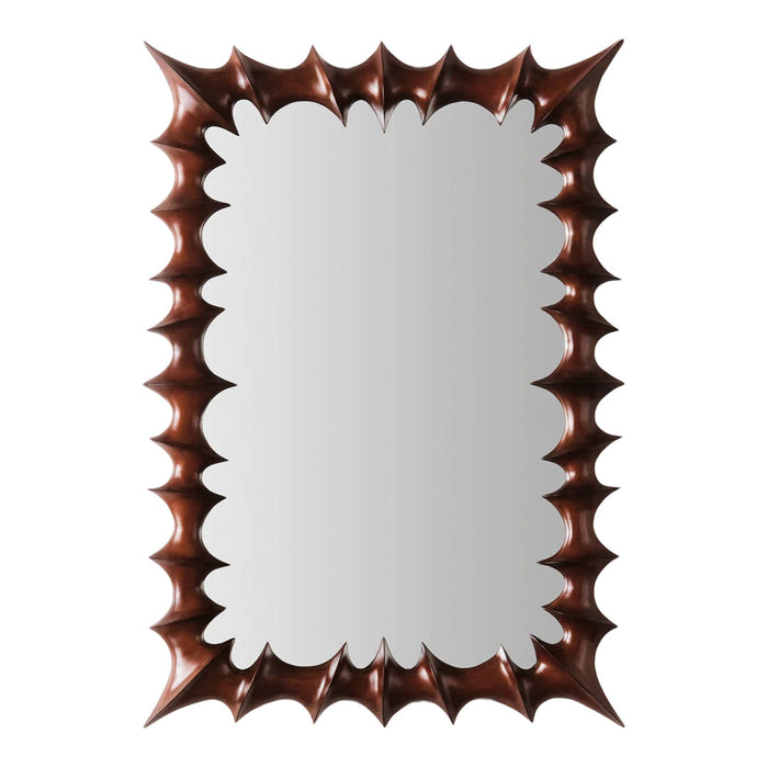 Bronze spiked frame mirror with a sleek, modern design and reflective surface, ideal for stylish decor.