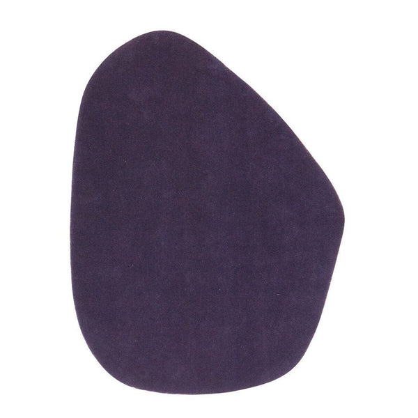 Purple abstract-shaped cushion with a smooth, velvety texture. Ideal for modern decor.