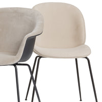 Bat Dining Chair - Black Matt Conic Base - Front Upholstered