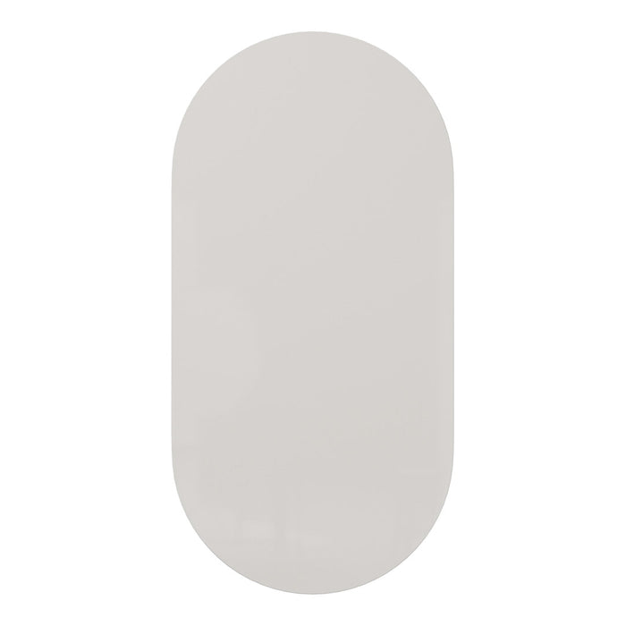Light gray oval-shaped design with a smooth, matte finish, ideal for modern decor.