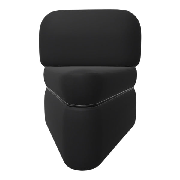 Black sculptural chair with smooth, modern contours and a minimalist design. Perfect for contemporary spaces.