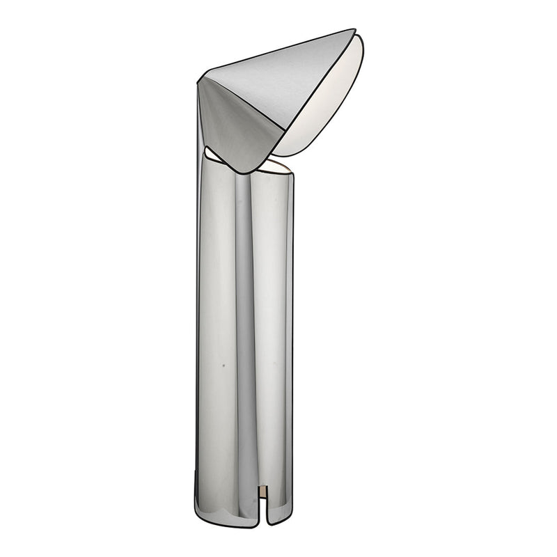 Elegant transparent lamp with a sleek, minimalist design and subtle curves, perfect for modern decor.