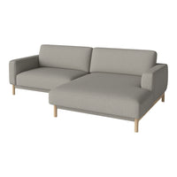 Light gray fabric sofa with a minimalist design and natural wooden legs. Modern, stylish, and versatile for any decor.