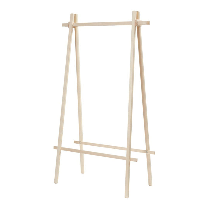 Natural wood easel with a light and minimalistic design, featuring smooth, unvarnished wooden tones.