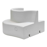 Sleek white modern decorative piece with smooth, curved contours and minimalist design. Ideal for contemporary decor.