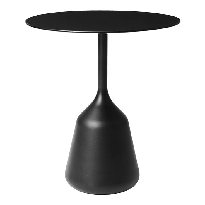 Overstock: Coin Side Table High - Black Laminate - Black Aluminium