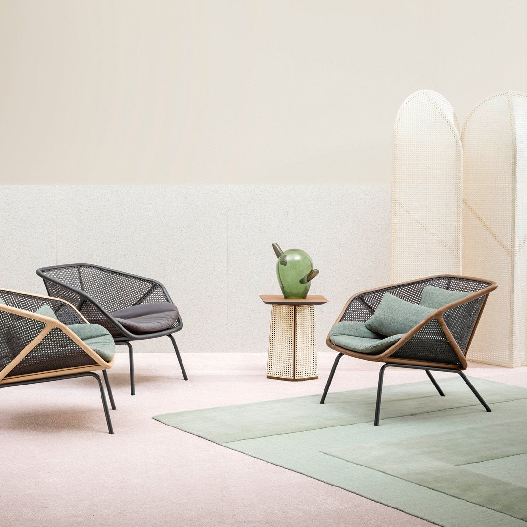 Colony Lounge Armchair - Walnut Frame - Seat Upholstered