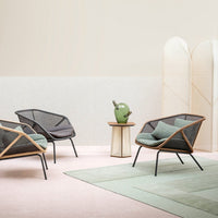 Colony Lounge Armchair - Walnut Frame - Seat Upholstered