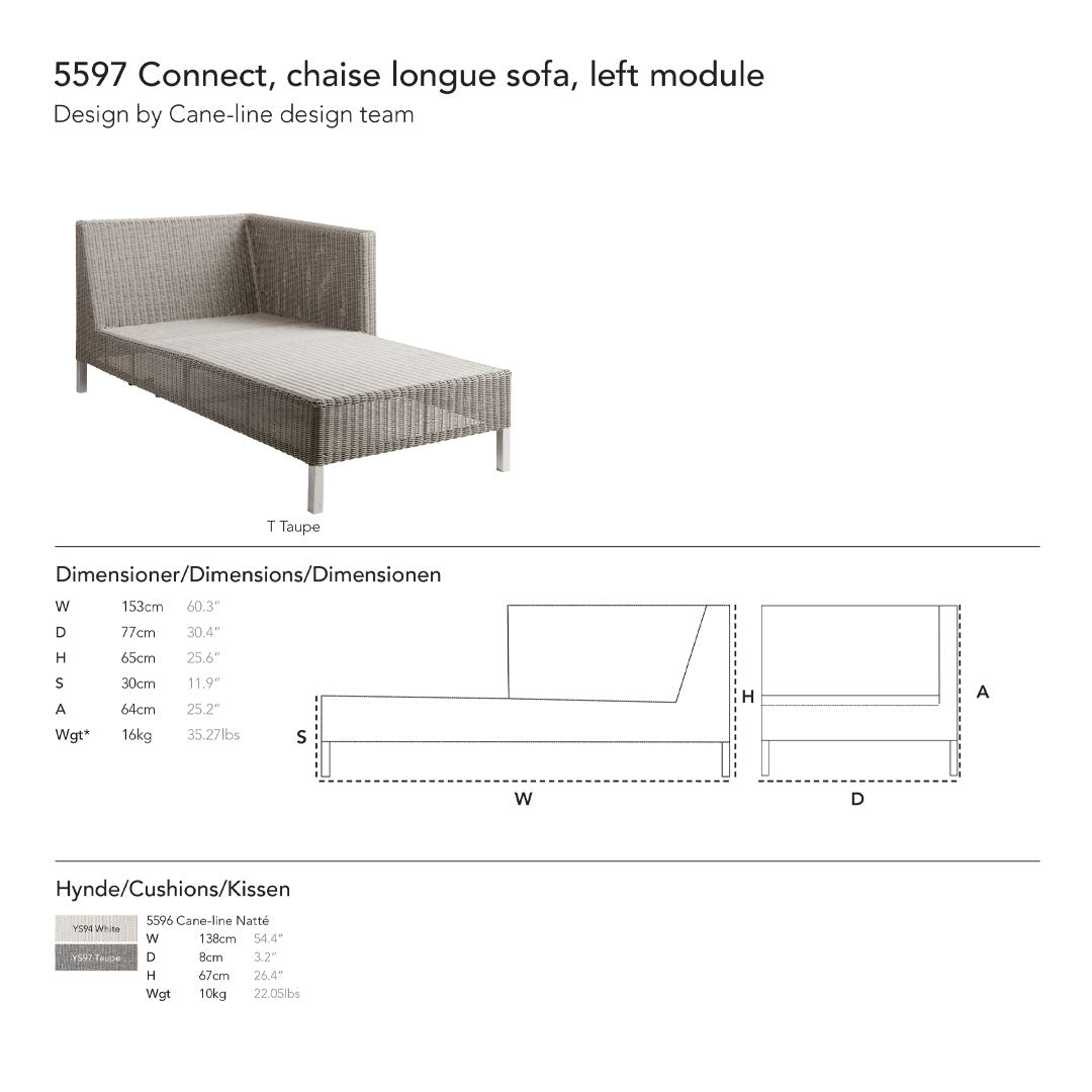 "Light gray chaise longue sofa with textured fabric, featuring a sleek modern design and minimalistic pattern."