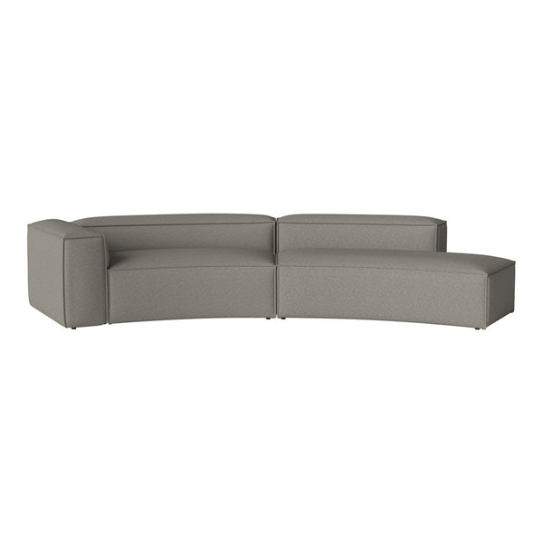 Gray modular sofa with a sleek, textured fabric finish in a modern design. Perfect for contemporary living spaces.