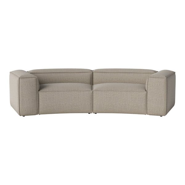 Sleek light beige sectional sofa with subtle textured pattern for a modern aesthetic in any living space.