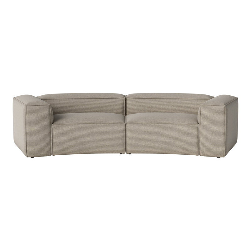 Sleek light beige sectional sofa with subtle textured pattern for a modern aesthetic in any living space.