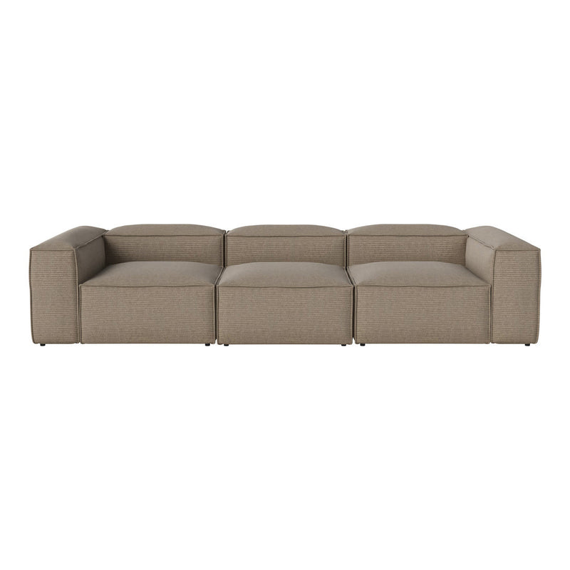 Beige modular sofa with a textured fabric finish and minimalistic design. Perfect for modern living spaces.