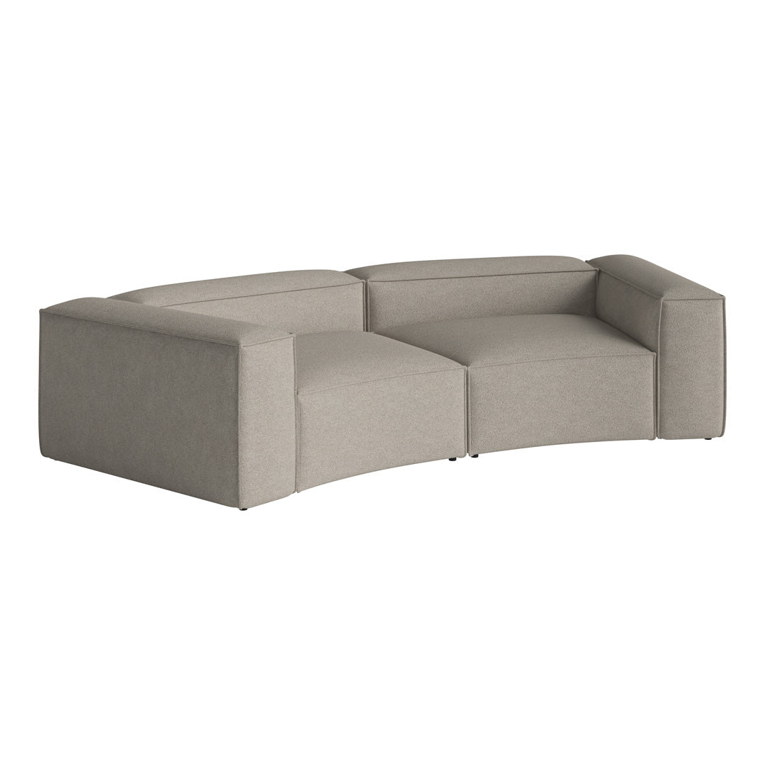 Gray modular sofa with a smooth, textured fabric and contemporary design. Perfect for modern living spaces.