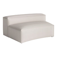 Luxe cream-colored sofa with a smooth, textured fabric and minimalistic curved design. Perfect for modern interiors.