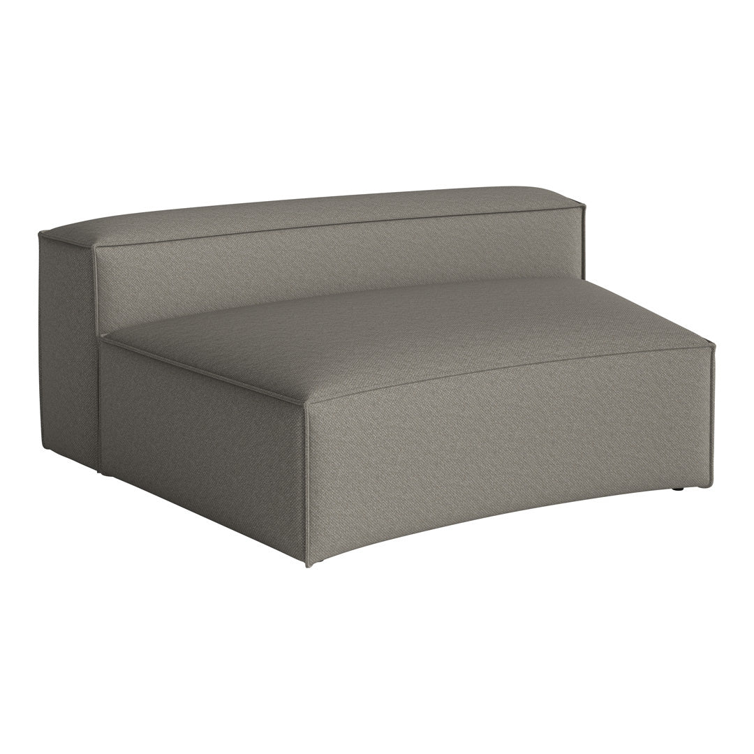 Gray upholstered chair with a textured pattern and clean, modern lines, perfect for contemporary decor.