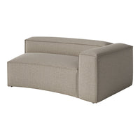 Gray striped fabric sofa with a modern curved design and clean lines, perfect for contemporary living spaces.